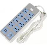 Home Desk Mount Power Strip European Style Plug Intelligent USB Lightning Fast Charging