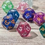 3pcs/ Set Resin Polyhedral Dice Multi-Color 16mm Fate Sign Number Constellation for sale