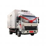 SINOTRUK HOWO 170 Horsepower 4X2 Cargo Box 4*2.3*2.3m  Refrigerated Truck (EU1-5)for Cooling Pork Chicken Beef Water for sale