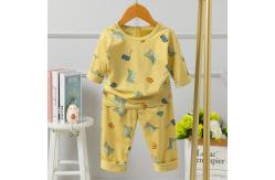 China Summer Childrens Matching Pjs / Long Sleeve Pyjamas 5% Spandex 130cm 140cm Height supplier