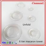 French 6 Tier Macaron Tower Stand Round Clear Plastic Cupcake Stand