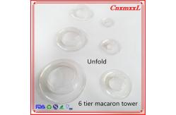 China French 6 Tier Macaron Tower Stand Round Clear Plastic Cupcake Stand supplier
