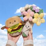 Comfort Companionship Hamburger Plush Toy Soft Cute 15x28cm Food Series Stuffed Animal for Flower Variety Bouquet Gift for sale