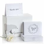 Embossed Lettering Thanks Greeting Card 100 Set 6.25 X 4.5 Inches Folded Size for sale