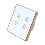 Glomarket 4 Gang Smart Glass Panel Light Wireless Switch No Neutral Zigbee Support Alexa Google Home Switch for sale