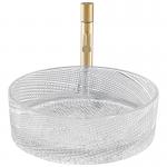 Twill Surface Clear Glass Vessel Basins For Bathroom Hotel