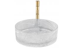 China Twill Surface Clear Glass Vessel Basins For Bathroom Hotel supplier