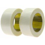 White Fiberglass Adhesive Tape Bidirectional Filament Tape Cross Weaved for sale