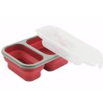 FDA Standard 2 Compartments Silicone Bento Foldable Lunch Box for sale