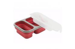 China FDA Standard 2 Compartments Silicone Bento Foldable Lunch Box supplier
