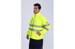 China 100% Polyester Microfleece Hi Vis Fleece Jacket , 360gsm Cold Weather Work Jacket supplier