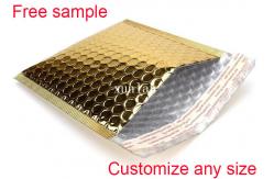 China Custom Printed Gold Self Seal Bubble Mailers , Padded Envelope Bubble Mailers Plastic supplier