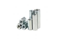 China SS201 Hex Long Forged Eye Nut DIN6334 Coupling Nut White Zinc Plated supplier