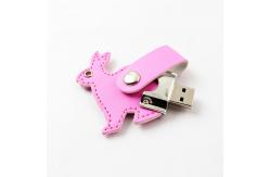 China Logo Print / Embossing Leather USB Flash Drive Support Encryption / Date Uploading supplier
