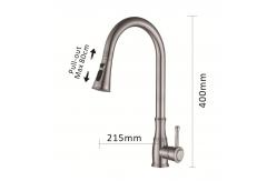 China MixerDeck Mounted Kitchen Mixer Spray Taps  ,  Pull Out High Arc Kitchen Faucet supplier
