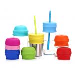 Silicone Sippy Straw Cup Lids For Toddlers Babies Drinking Straws Reusable Spill-Proof Yeti Rambler Mason Cups Mugs Lids for sale