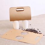 Kraft Take Away Coffee Cup Carrier Holder For 2 Cups 4 Cups Customzied Size for sale