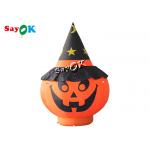 Garden Decorations Halloween Blow Up Pumpkin 2m With Black Hat for sale