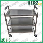 201 / 304 Stainless Steel ESD Safe Carts , Medical Dressing Trolley With Handle for sale