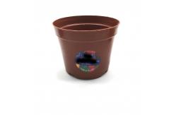 China Hydroponics PP Bonsai 85mm Orange Plastic Flower Pots With Label supplier