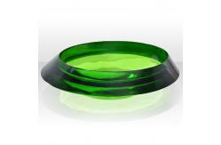 China Modern Style Bathroom Wash Basins Semi Embedded Oval Shape Glazed Glass Sinks supplier