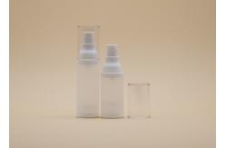 China Frosted Slim Airless Cosmetic Bottles White Spray Pump Easy Refill Stable Performance supplier