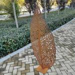 Durable Outdoor Rusty Corten Steel Sculpture Custom Made