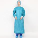 Blue SMMS Surgical Gown EN 13795 Sterile Gown With Ultrasonic Sewing for sale