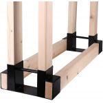 Fireplace Wood Storage Holder Bracket Kit with Adjustable Length Metal and Firewood for sale