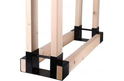 China Fireplace Wood Storage Holder Bracket Kit with Adjustable Length Metal and Firewood supplier