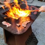 Outdoor Backyard Corten Steel BBQ Grill 500*500*700mm Base Anticorrosive for sale