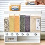 6 Grids Plastic Cereal Storage Box for Kitchen Food