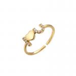 DAYSTAR Adjustable Gold Wedding Rings ODM Plated 24K Gold Diamond Ring for sale