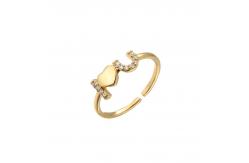 China DAYSTAR Adjustable Gold Wedding Rings ODM Plated 24K Gold Diamond Ring supplier