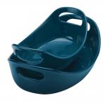 Bubble And Brown Ceramics Oval Baker Set 2 Piece Baking Multi Functional