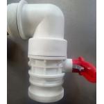 3 Diameter White Color Flexitank Valve L Shape Butterfly Valve PP Material for sale