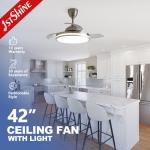 Starry Decorative LED Ceiling Fan with Retractable Hidden Blades and Air Conditioning for sale