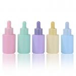 Frosted Pink Glass Cosmetic Serum Dropper Bottle 1oz Eco Friendly for sale
