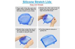China Round And Rectangular Foldable Clear Silicone Stretch Lid For Food Preservation supplier