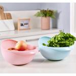 Plastic Rice Strainer Bowl with Handle Kitchen Draining Colanders for Cleaning Vegetables