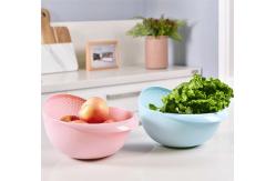 China Plastic Rice Strainer Bowl with Handle Kitchen Draining Colanders for Cleaning Vegetables supplier
