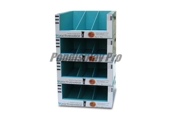 Structural Recycling Cardboard Pallet Display , 4 Stacked Tray Quarter Pallet Display