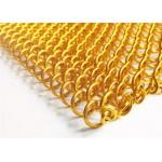 6mm Hole size Gold Color SS316 Decorative Woven Wire Mesh For Curtain And Space Divider for sale