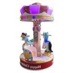 Amusement Park Mini Carousel Kiddie Ride Horse Machine For Children 110KG Load for sale