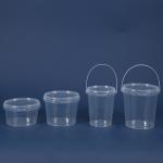 450ml-900ml Transparent Plastic Food Storage Buckets With Lids Fruit Bucket for sale