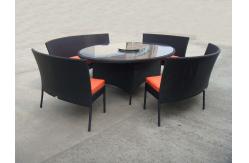 China Rattan Garden Dining Sets With Bench , Patio Table And Chairs Set supplier