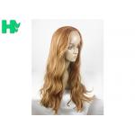 Fashionable Golden Color Long Synthetic Wigs For Girls Cap Size Adjustable for sale
