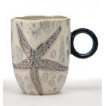 Animal Pattern Decoration Ceramic Mug Cup Cute Handmade Mugs Hand Built Cups for sale