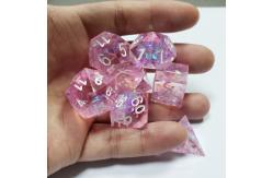 China Pink crystal Resin Boarding Dice Set Dragon and Dungeon supplier