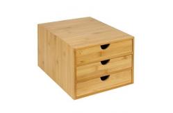 China Popular Bamboo Office Supplies , Desktop Tidy A4 Bamboo Storage Drawers Organizer supplier